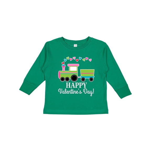 Inktastic Happy Valentines Day Childs Train Boys or Girls Long Sleeve Toddler T-Shirt