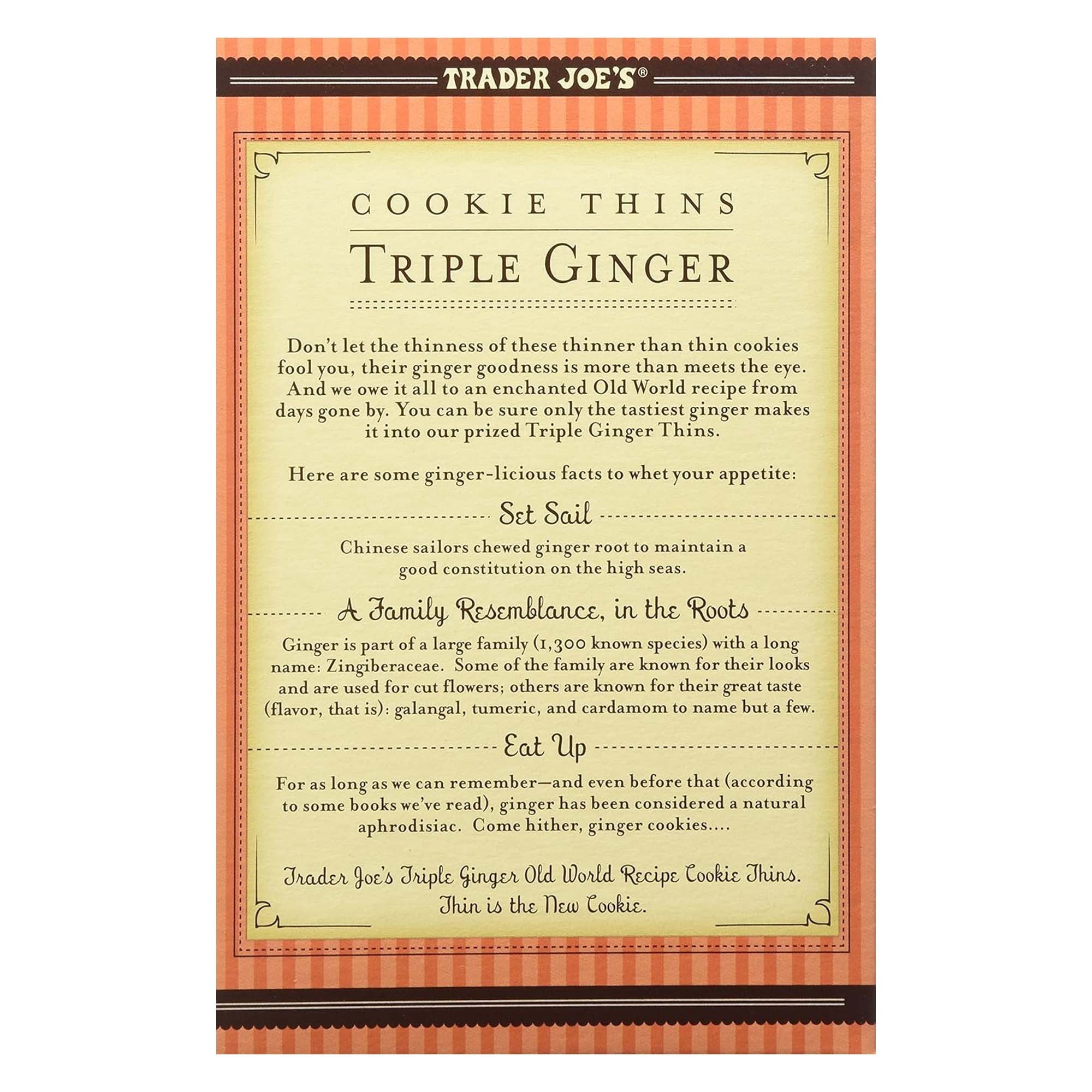 Trader Joe's Cookie Thins Triple Ginger, 9 oz, Pack 3