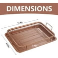 thumbnail image 2 of Oven Air Fryer Basket and Tray: Stainless Steel Air Fryer Pan Crisper Tray for Oven, Air Fryer Basket for Oven, 13"L x9" W Non-Stick Baking Sheet with Wire Rack, Microwave Bacon Tray (Rose Gold), 2 of 9