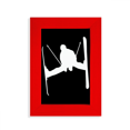 thumbnail image 1 of Black Skiing Winter Sport Outline Picture Display Art Red Photo Frame, 1 of 4