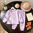 thumbnail image 4 of Afdoent Girls 2 Piece Outfit Soft Long Sleeve Top And Pants Two Piece Outfit For Toddler Kids Casual Wear Loungewear 8-9 Years, 4 of 4