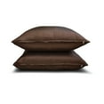 thumbnail image 3 of The HomeCentric Decorative Plain Pillow Cover Brown Pack of 2, 26"x26" (65x65 cm) Pillow Cases, Art Silk Plain & Solid Throw Pillow Cover For Sofa, Solid Modern Style - Dark Brown Luxury, 3 of 5