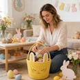 thumbnail image 4 of Dianli Easter Storage Handwoven Rabbits Shaped Basket With Handles Multifunctional Decorative Storage for Toys Snacks Fruit Tabletop Decor, 4 of 6