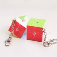 thumbnail image 2 of Creative Mini Magic Cube Keychain Speed Twist Cube Puzzle Toys for Backpack Car Pendant Decor Relieve Stress Toys, Pyramid, 2 of 7