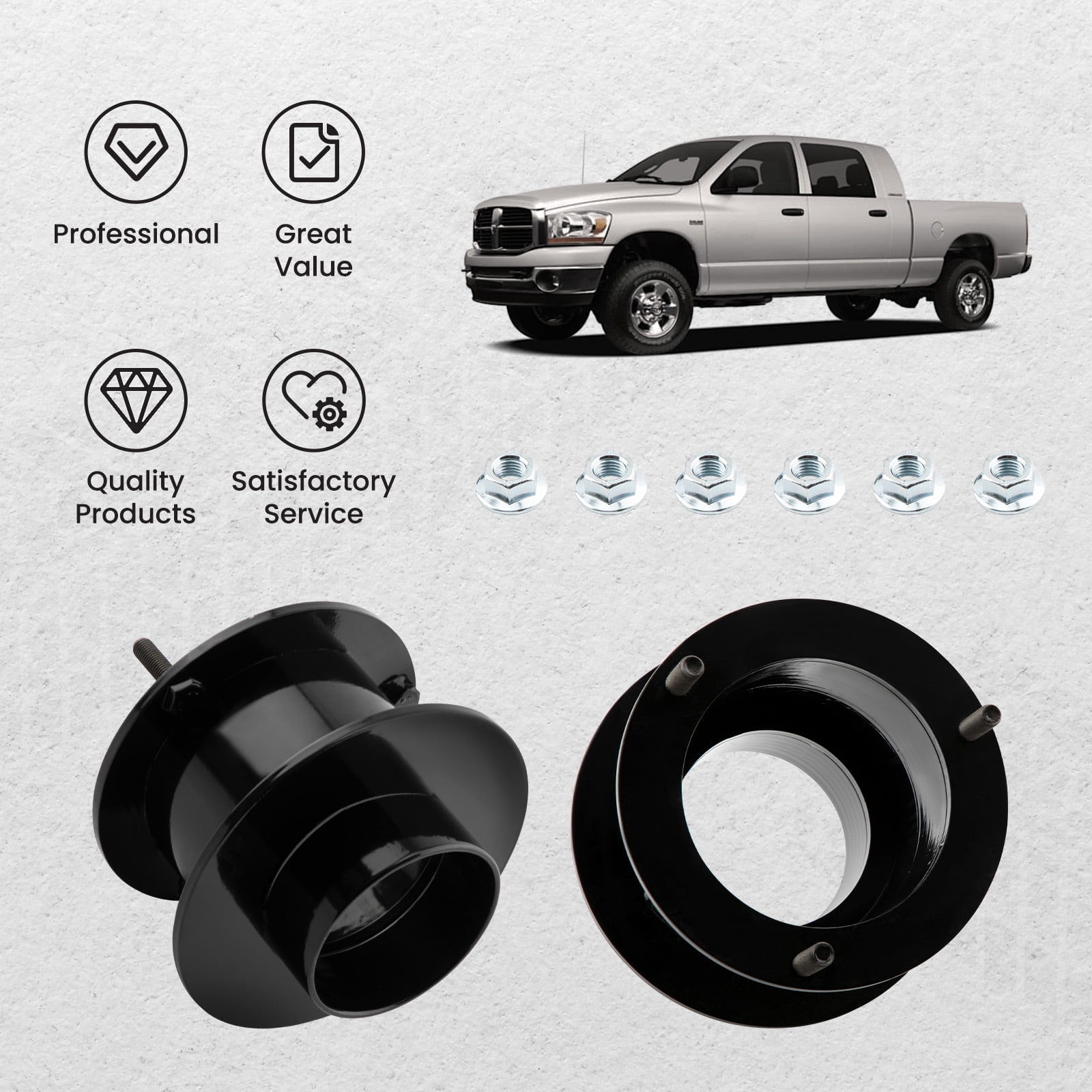 Restored maXpeedingrods 3.5" Front Leveling Kit for Dodge Ram 1500 2500 3500 4WD 1994-2013, Lift Coil Spring Spacers for Pickup Trucks (Refurbished)