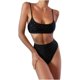 thumbnail image 1 of Conjunto de 2 piezas para mujer Color sólido Cintura alta Bikini Explosión Split Traje de baño OAVQHLG3B Store  lin121212, 1 of 4