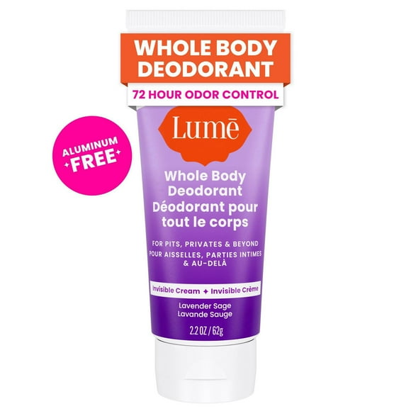 Lume Whole Body Women’s Deodorant - Invisible Cream Tube - Aluminum Free - Lavender Sage Scent - 2.2oz, 2.2oz