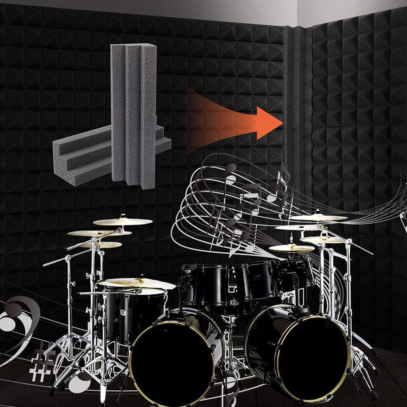 24 Pcs Bass Traps Acoustic Foam Panels Sound Proof Padding, Foam for Corner Soundproofing Foam,Sound Proof Foam