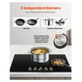 thumbnail image 6 of 9200W 5 Burner Induction Cooktop - Electric Countertop Cooker with Knob Control, 36 Inch Built-in Cooktop, 12 Power Levels, Microcrystalline Glass Panel, 6 of 7