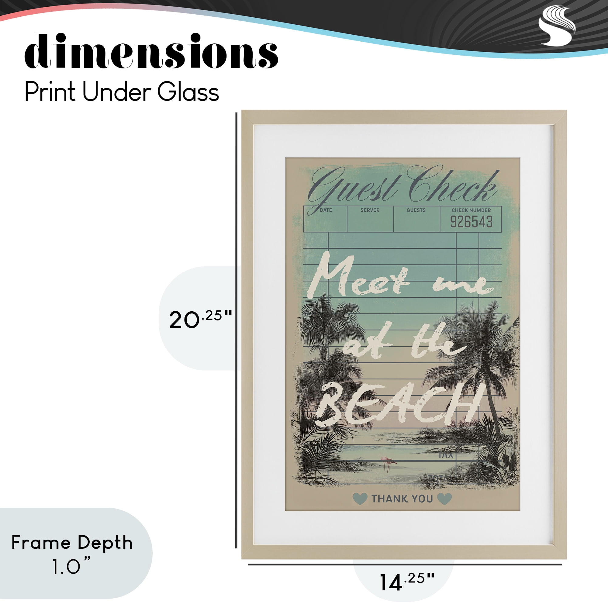 Stupell Industries Meet Me At Beach Check Birch Framed Print Under Glass, design by Annabelle Hall