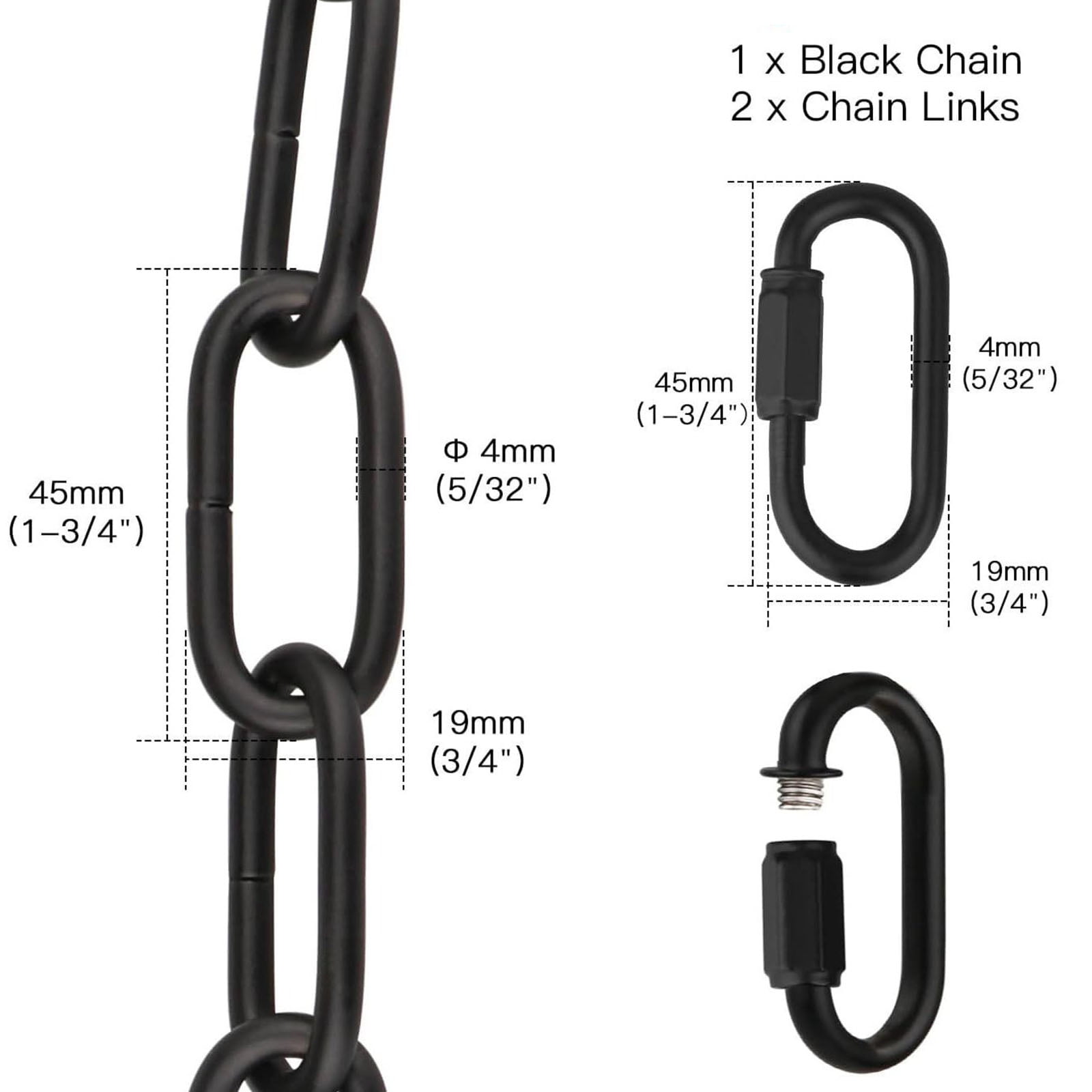 6 Feet Lighting Chain with Connection Locks Metal Pendant Chandelier Chain for Light Fixture, Swag Lamp