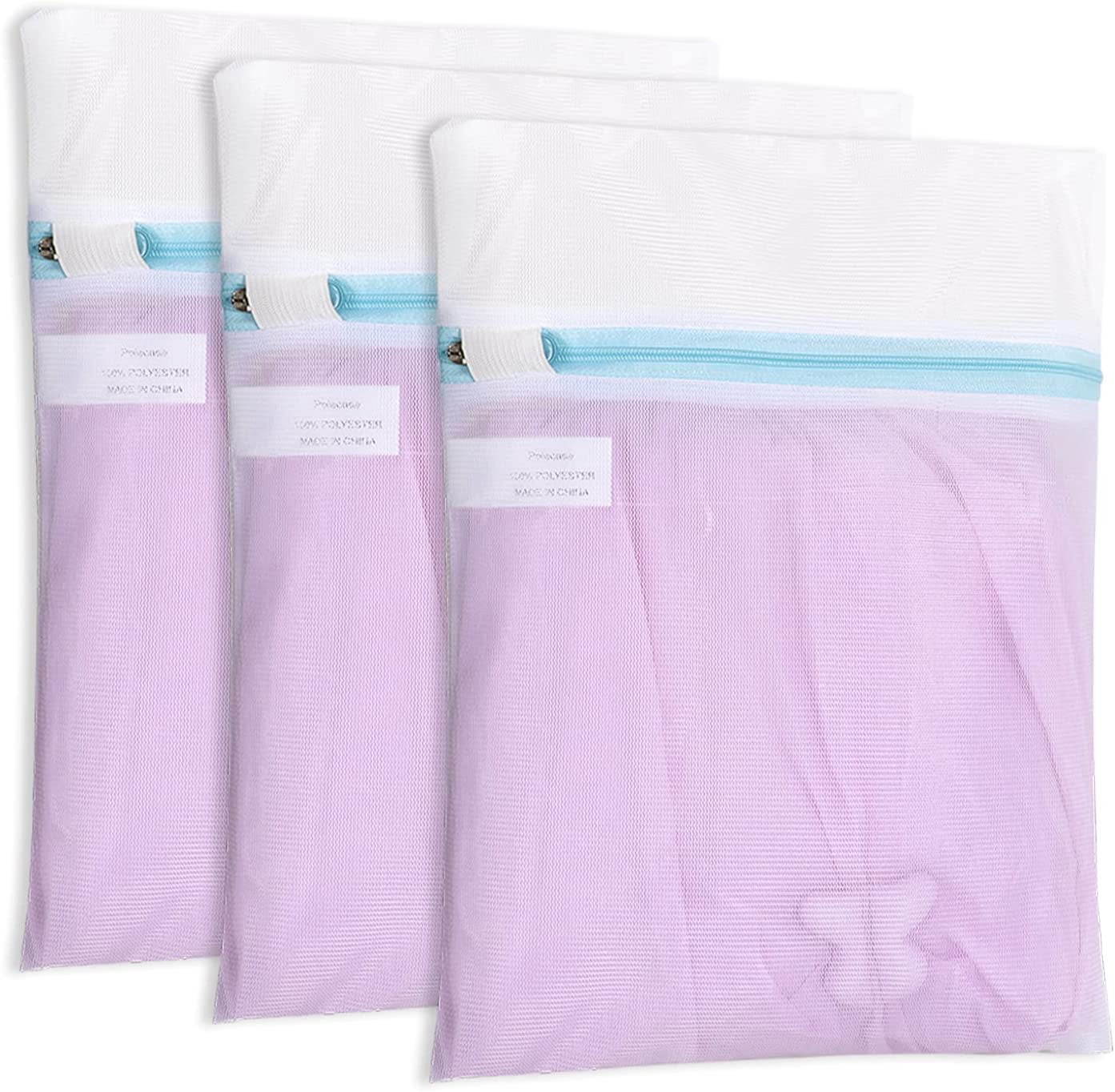 TENRAI 3 Pack 3 Medium Delicates Laundry Bags Bra Fine Mesh Wash Bag Use YKK 