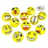 Set of 24 Emoji Face Yellow Foam Soft Stress Novelty Toy Balls (3 inches)â€¦