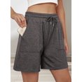 thumbnail image 5 of Women Sweat Shorts Summer Loose Athletic Short Drawstring Waist Lounge Running Shorts with Pockets Dark Gray XXL, 5 of 9