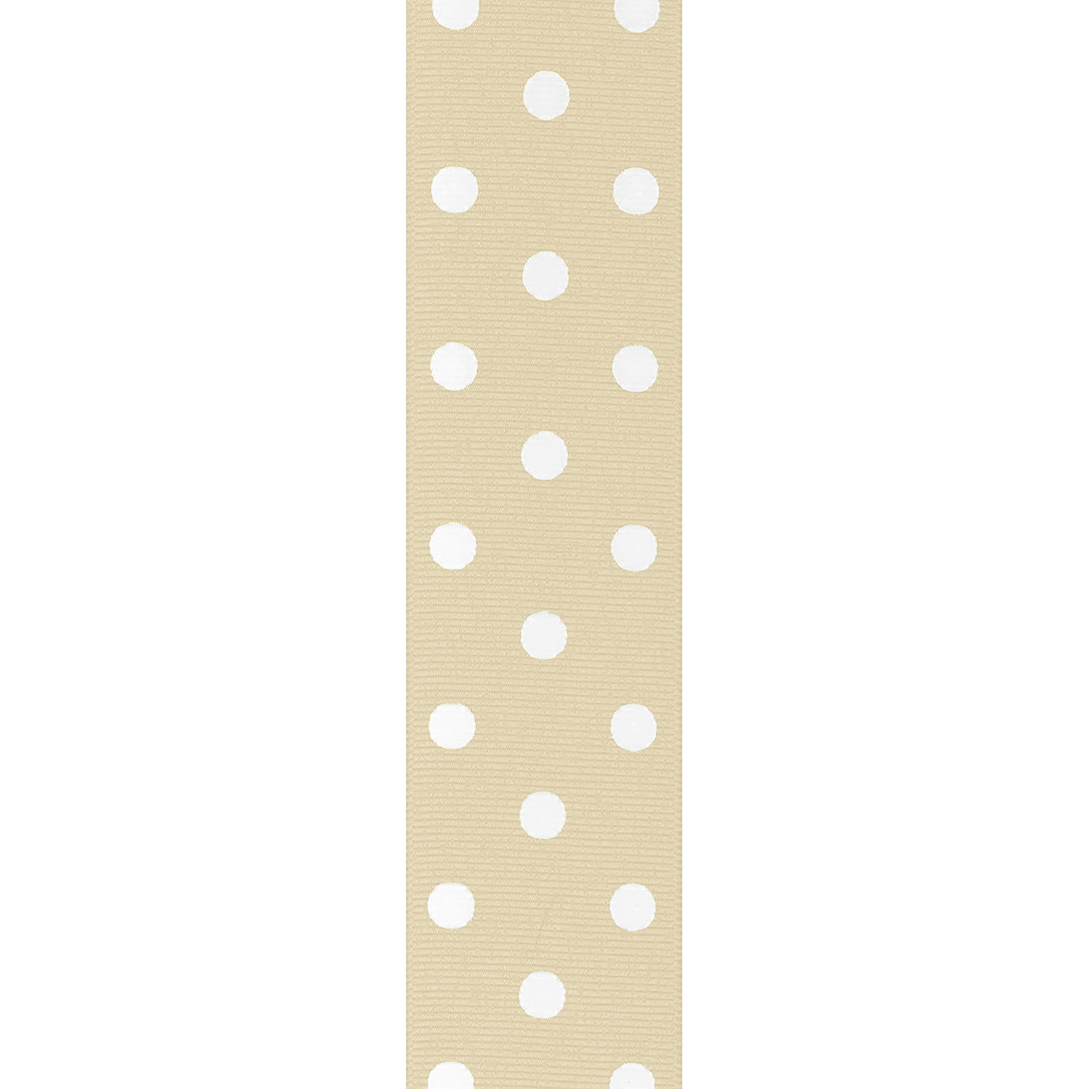 (2 pack) Offray Ribbon, Natural with White Polka Dot 1 1/2 inch Grosgrain Polyester Ribbon for Sewing, Crafts, and Gifting, 9 feet, 1 Each