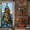 thumbnail image 6 of Wooowa Christmas Window Decorations 32x47 Inch Window Covers Stained Glass Christmas Tree Ornaments Candles Snowy Sill Whimsical Windows Silhouette for Indoor Outdoor Holiday Party Decor, 6 of 8