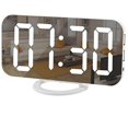 Digital Clock Large Display, LED Electric Alarm Clocks Mirror Surface for Makeup with Diming Mode, 3 Levels Brightness, Dual USB Ports Modern Decoration for Home Bedroom Decor-White - image 2 of 3
