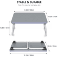 thumbnail image 3 of Artmeer Foldable Lap Desk for Bed and Couch, Portable Breakfast Serving Tray with Folding Legs, Bamboo Laptop Table, Bed Desk and TV Tray for Eating, Reading, Writing, Gray, 3 of 7