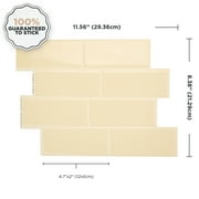 Smart Tiles - 3D Adhesive Peel and Stick Backsplash Tile, Beige - 4-Pack 11.56 x 8.38