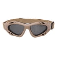 thumbnail image 1 of Gafas de seguridad resistentes a los impactos, a la arena, transpirables, con correa de malla de hierro y bolsa de almacenamiento, color marrón, 1 of 12