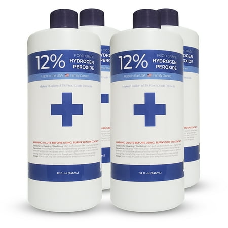 12% Food Grade Hydrogen Peroxide 32 oz 4 Pack - PureChemPros