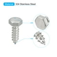 thumbnail image 3 of Uxcell Hex Head Lag Screws Bolts, 5/16" x 1" 304 Stainless Steel Partial Thread Wood Screws, 25 Pack, 3 of 7