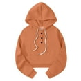 thumbnail image 4 of BODOAO Women's Casual Long Sleeve Crop Top Hoodies Womens Oversized Solid Color Sweatshirts Pullover Lapel Loose Casual Hoodie Short Sweatshirts Sweatshirt with Drawsting Basic Cropped Tops Orange 3Xl, 4 of 5