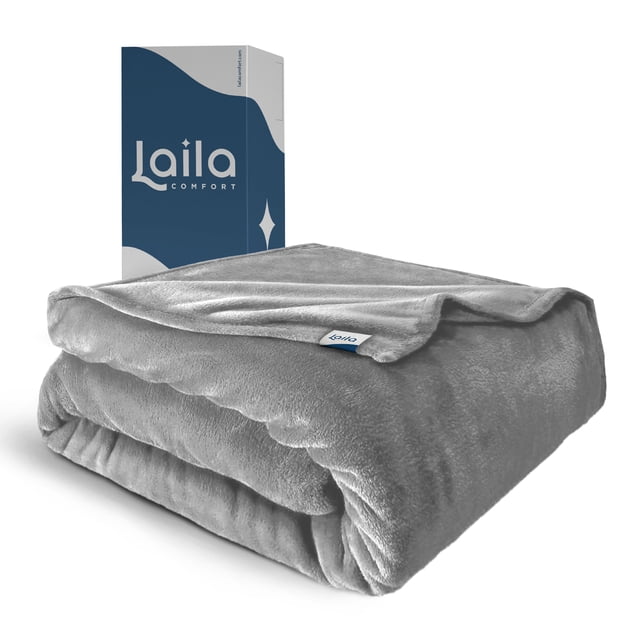 Cobija King, Frazada Ultra Suave, 100% Microfibra de Poliéster, Premium (Gris Claro) Laila Comfort.