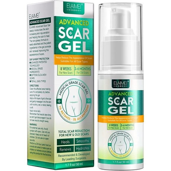 Silicone Scar Gel- Scar Removal Cream Gel, Stretch Mark Cream, Medical Advanced Scar Gel for Old and New Scar, Scar Cream 50ML