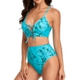 thumbnail image 2 of Traje De Baño Traje De Baño De Mujer Poliéster Tie Front Cómodo Para Piscina ANGGREK Ropa, 2 of 7
