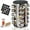 Multicolored, variant on Baker Boutique Stainless Steel Rotating Spice Rack with Jars for Kitchen(Black Marble)