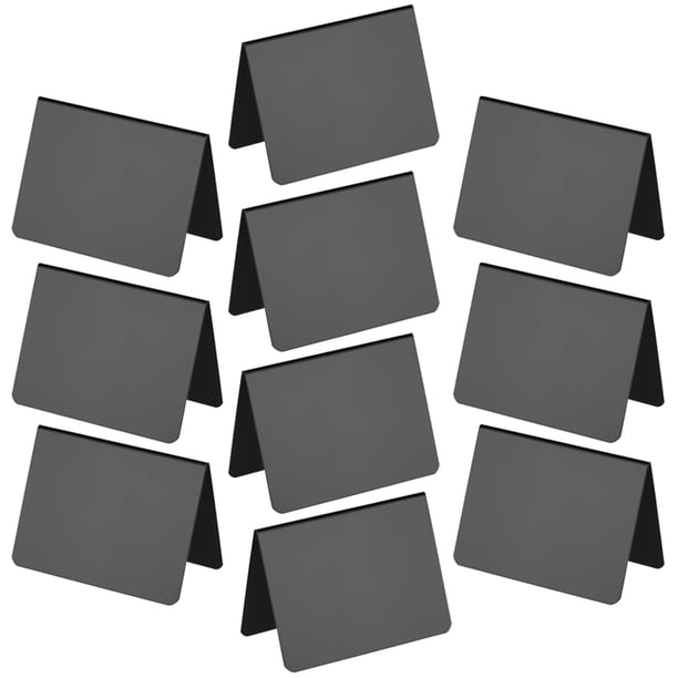 unbranded 10Ud Carteles Negros De Pizarra Para Escritorio Con Superficie Borrable Ideal Para Notas Y Menús Diarios