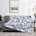 thumbnail image 2 of Uemuo Seal Fox Seagull Whales Printed Throw Blanket for Couch, Fluffy Fuzzy Blankets for Bed, Sofa, Cozy Flannel Faux Fur Blanket-80"x60", 2 of 6