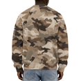 thumbnail image 4 of IAJDKMEK Men's Camo Corduroy Crewneck Sweatshirt - Loose Fit Long Sleeve Pullover Top for Men, Camouflage Print Casual Sweatshirt for Outdoor,Khaki XL, 4 of 4