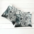 thumbnail image 6 of Ambesonne Nature Art Throw Pillow Cover 2 Pack, Mountains Nordic Floral, 24", Dark Petrol Blue White, 6 of 7