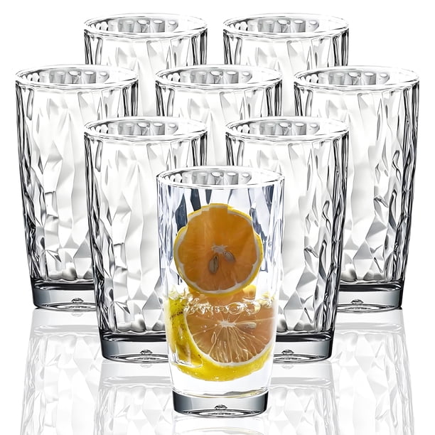 Vasos para beber VEILEDGEM Unbreakable Tritan, 450 ml, juego de 8