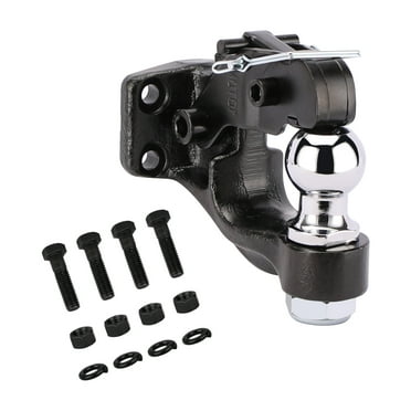 GJX 2in Heavy Duty Pintle Hook Hitch Ball Mount Class III, 2-1/2 in Receiver, 7000 lbs Tow Capacity