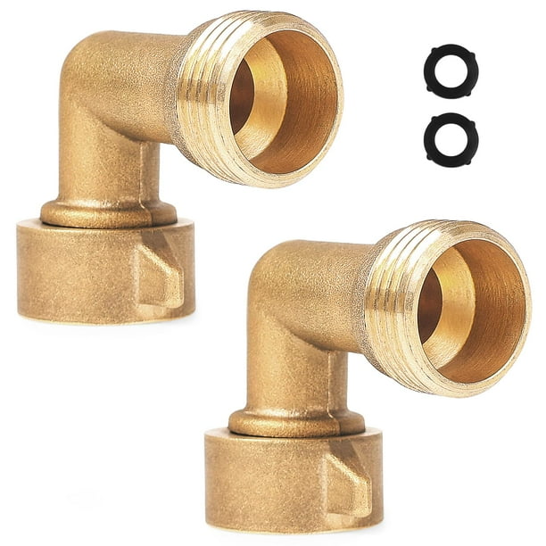 Jukonn Codo De Manguera De 90 Grados Codo De Manguera De Jardín Para Mangueras De Agua De Rv Manguera De Latón Macizo De 3/4" Conecte Grifos Residenciales Al Aire Libre Mangueras Y Accesorios De Agua