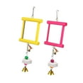thumbnail image 3 of jinwen 2Pcs Chicken Mirror Toys Budgie Coops Chewing Parakeets Hanging Swing Mirror Red Yellow, 3 of 9