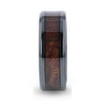 thumbnail image 2 of CERISE Redwood Inlaid Black Ceramic Ring with Beveled Edges - 8mm, 2 of 3