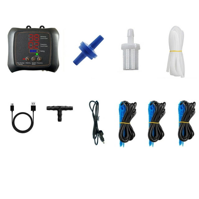 Automatic Plant Watering System Smart Timer Drip Irrigation Kit, Self-Watering Device for Potted Plants Indoor Outdoor, Lazy Gardener Sprinkler with Water Control Function