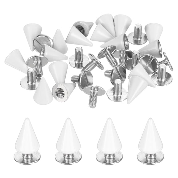 Uxcell 100-Pack Spike Cone Studs 6x6 mm Plastic with Hole for Garments/Shoes/Bags/DIY Leather Craft Gold
