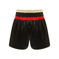 thumbnail image 2 of inlzdz Kids Boys MMA Shorts Kickboxing Fighting Shorts Martial Arts Muay Thai Boxing Trunks Sportwear Red&Gold 16, 2 of 3