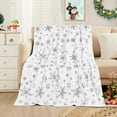 thumbnail image 2 of Christmas Blanket Silver Snowflake Christmas Throw Blanket, Snowflake Christmas Blankets and Throws Soft Warm Flannel Christmas Throw Blankets for Couch, Bed, Sofa, 50 x 60 Inches, Silver, 2 of 6