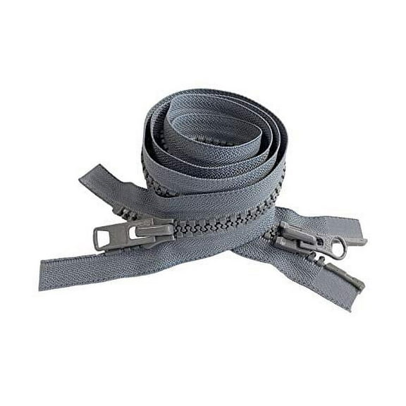 YKK #10 36 Inch Two-Way Molded Plastic Heavy Duty Separating Vislon (Jacket) Zipper for Sewing Coat Jacket Winter Coat Heavy Duty Zippers Coat Jackets Clothes Parka (Medium Grey - 578)