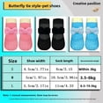 thumbnail image 3 of Dog Cat Bow Decor Shoes, Waterproof Non-Slip Rubber Boots, Protective Outdoor Rain Footwear for Daily Walking Hiking All Seasons Blue XL, 3 of 9