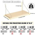 thumbnail image 6 of Floating Shelves for Projector 15.75 * 6 Inch 1 Set Wooden Shelf for Wall No Drill Wall Mounted Under TV Shelf for Storage Hanging Shelf for Bathroom Living Room Bedroom Kitchen (Black), 6 of 8