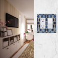 thumbnail image 5 of Yayeee Rocker Switch Wall Plate 3-Gang 6.5"x4.6" Home Decorative Outlet Cover, Blue Hexagon Pattern, 5 of 6