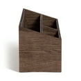 thumbnail image 3 of U Brands Wooden Desk Storage Bin, Dark Brown Wood, 3 Compartments, 5393U, 3 of 8