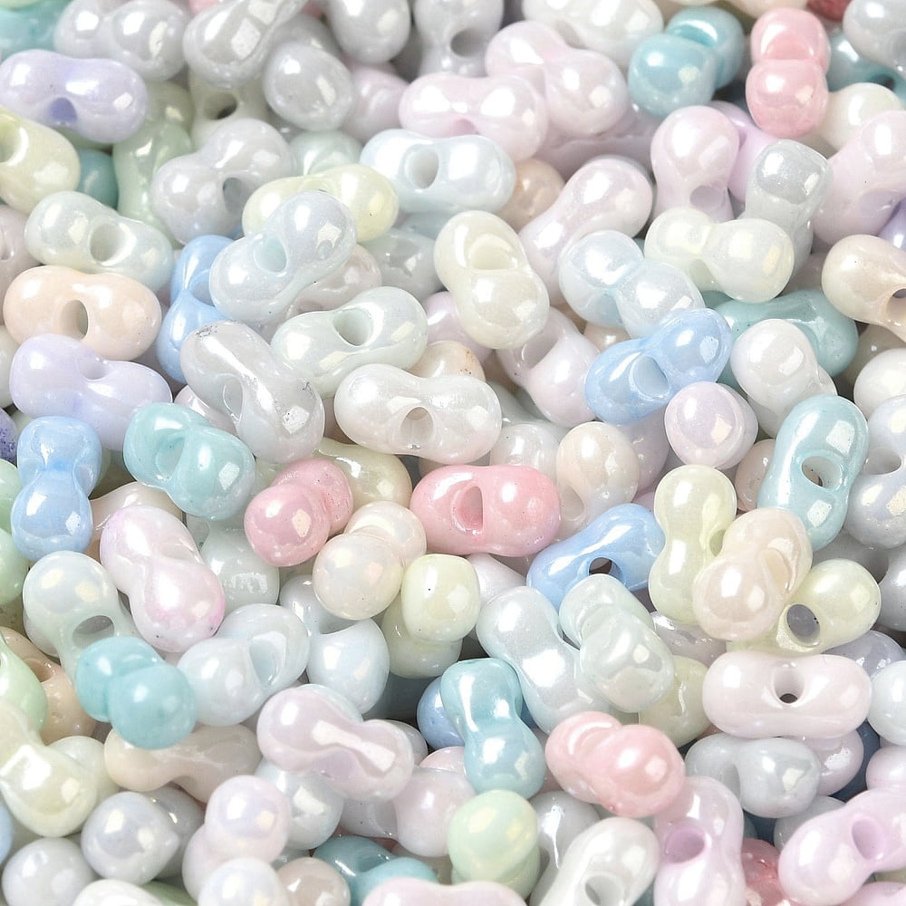 1Pound Opaque Colours Luster Glass Seed Beads Peanut Colorful 6x3.5x3mm Hole: 1mm about 7258pcs/pound